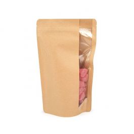 Doypack Kraft avec fenêtre verticale 17.1x8.9x28.6cm (100 pièces) [ZBGV4K]