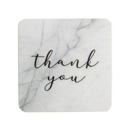 Autocollant Carré Thank You (Marbre avec Texte Gris) 3,8 cm (1 Feuille) [LS1HMTY]