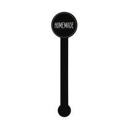 Autocollant Forme Sucette "Hetmade" (Noir avec Texte Blanc) 2,5x10,2 cm (1 Shet) [LSLHOME]