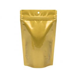 Doypack Or Métallisé 13x7,9x20,6cm | 113g Trou de suspension (100 pièces) [ZBGM3GH]