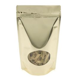 Doypack Or Métallisé avec fenêtre ovale 17,1x8,9x28,6cm | 340g (100 pièces) [ZBGMO4SG]
