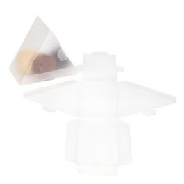 Boite triangulaire blanc mat 7.6x4.1x6.4cm (25 Pièces) [FS355F]