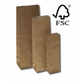 Sachet à fond plat en kraft brun avec protection intérieur imperméable 60+40 g/m² 9x6x24.5 cm (100 pièces) [PABB924]