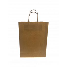 Sac de shopping en kraft 90 g/gm poignées torsadées 26x12x35cm (50 pièces) [PAMB2635]