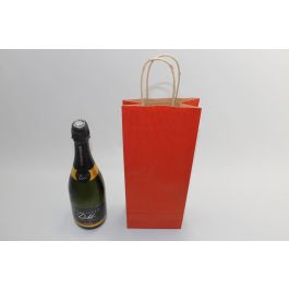 Sac à bouteilles en papier kraft Rouge Foncé 110 g/m 14x8x39 cm (50 pcs) [PAWF1439DKR]