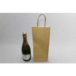 Sac à bouteilles en papier kraft or 110 g/m 14x8x39 cm (50 pcs) [PAWF1439SI]