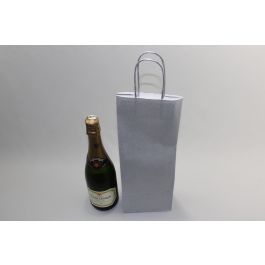 Sac à bouteilles en papier kraft argent 110 g/m 14x8x39 cm (50 pcs) [PAWF1439SI]