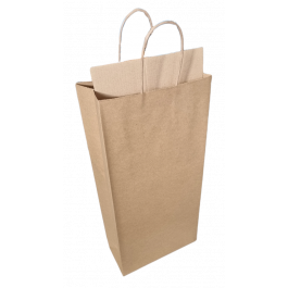 Sac à bouteilles en papier kraft 110 g/m + séparateur 18x8x39 cm (50 pcs) [PAWF1839CD]