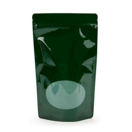 Doypack Vert chasseur avec fenêtre 10.2x6x15.2cm | 57g (100 pièces) [ZBGO2HG]
