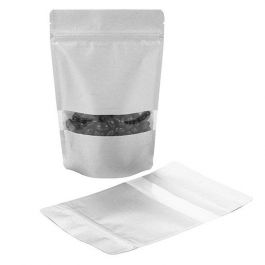 Doypack en papier de riz Argenté 14.9x8.9x23.2cm | 312g (100 pièces) [ZBGR7S]