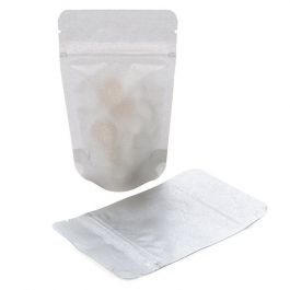 Doypack papier de riz Argenté, 8x5x13cm | 28g (100 pièces) [ZBGR1SS]