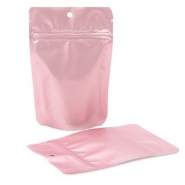 Doypack Rose Métallisé Trou de suspension 10.2x6x15.2cm | 57g (100 pièces) [ZBGM2RG]