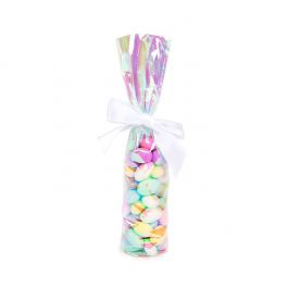 Sachet a Fond Rond Irisé 5,1x25,4cm avec insert en papier (50 pièces) [RPBGH1]