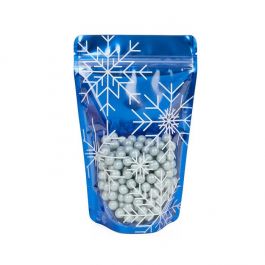 Doypack Bleu flocon de neige 13x7,9x20,6cm (25 pièces) [ZBGSW3S]