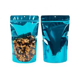 Doypack Transparentes bleues 17,1x8,9x28,6cm Trou de suspension (100 pièces) [ZBGB4AM]