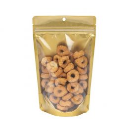 Doypack Transparentes dorées 13x7,9x20,6cm Trou de suspension (100 pièces) [ZBGGC3H]