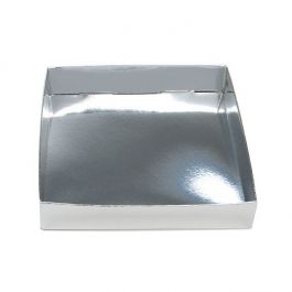 Fonds de boîte à papier argenté brillant 13 x 2,5 x 13,3 cm (25 Pieces) [SS357]