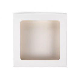 Boîte blanche en kraft avenc fenêtre transparente 10.5x2.2x10.5 cm (25 pièces) [WKRGW245]
