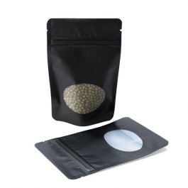 Doypack Noir mat avec fenêtre ovale 17.1x8.9x28.5cm | 340g (100 pièces) [ZBGO4MB]