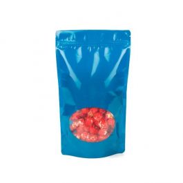 Doypack Bleu avec fenêtre ovale 17x9x28.5cm | 340g (100 pièces) [ZBGO4BL]