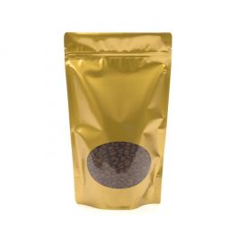 Doypack Or avec fenêtre ovale 17.1x8.9x28.5cm | 340g (100 pièces) [ZBGO4G]