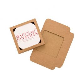 boite en kraft marron avec fenêtre 10.5x2.2x10.5cm (25 Pieces) [WKR245]