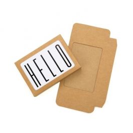 boite en kraft marron avec fenêtre 9.4x2.2x13.2cm (25 Pieces) [WKR246]