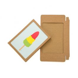 boite en kraft marron avec fenêtre découpée 13.7x2.2x18.7cm (25 Pieces) [WKR266]