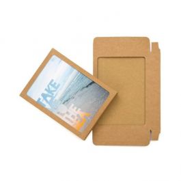 boite en kraft marron avec fenêtre découpée 12.4x2.2x16.8cm (25 Pieces) [WKR267]