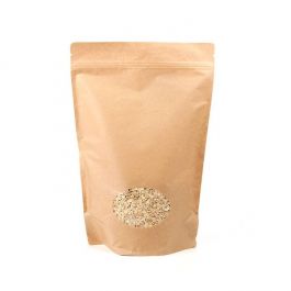 Doypack Kraft avec fenêtre ovale 22.9x12.1x34.3cm | 907g (100 pièces) [ZBGO6K]