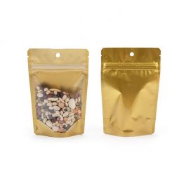 Doypack Transparentes dorées 10,2x6x15,2cm Trou de suspension (100 pièces) [ZBGGC2H]