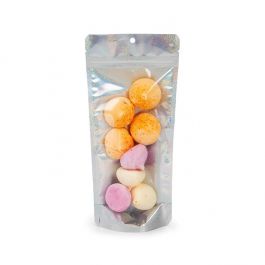 Doypack Transparent/Holographique Paillettes 10,8x6x23,8cm Trou Suspension Rond (25 pièces) [ZBGHG1NC]