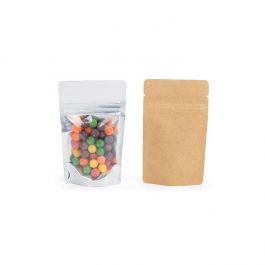 Doypack avec le dos en Kraft 8x5x13cm | 28g (100 pièces) [ZBGK1]