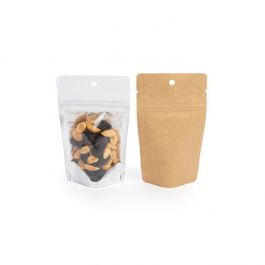 Doypack Transparentes/Kraft 7,9x5,1x13cm Trou de suspension (100 pièces) [ZBGK1H]
