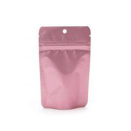 Doypack, Or rose Métallisé 8x5x13cm Trou de suspension (100 pièces) [ZBGM1RG]