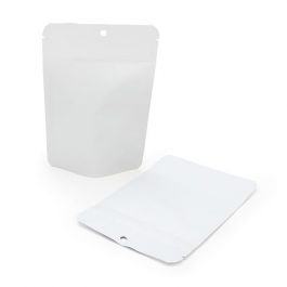 Doypack Blanc Mat 10.2x6x15.2cm | 57g Trou Suspension Rond (100 pièces) [ZBGM2MWH]