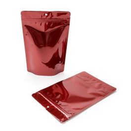 Doypack Rouge Métallisé 15x9x23.2cm | 312g Trou Suspension Rond (100 pièces) [ZBGM7RH]