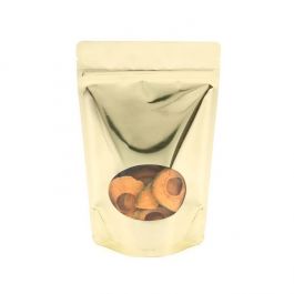Doypack Or Métallisé avec fenêtre ovale 14.9x8.9x23.2cm | 312g (100 pièces) [ZBGMO7SG]