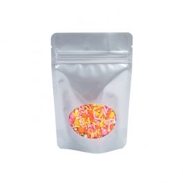 Doypack Argenté avec fenêtre ovale 10.2x6x15.2cm | 57g (100 pièces) [ZBGO2S]