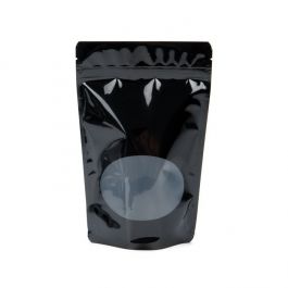 Doypack Noir avec fenêtre ovale, 15x9x23.2cm | 312g (100 pièces) [ZBGO7B]