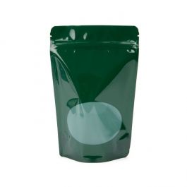 Doypack Vert métalisé avec fenêtre Transparente, 15x9x23.2cm | 312g (100 pièces) [ZBGO7HG]