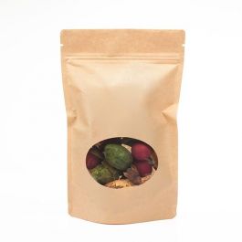 Doypack Kraft avec fenêtre ovale 21x8.9x29.2cm | 510g (100 pièces) [ZBGO5K]
