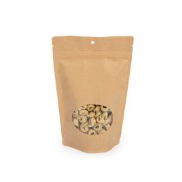 Doypack Kraft avec fenêtre ovale 15x9x23cm | 312g Trou de suspension (100 pièces) [ZBGO7KH]