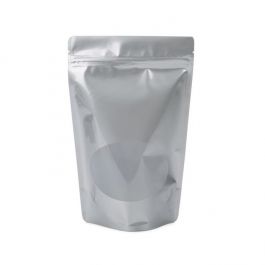 Doypack Argenté métallique avec fenêtre ovale 15x9x23.2cm | 312g (100 pièces) [ZBGO7S]