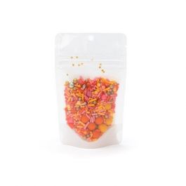 Doypack papier de riz Blanc 8x5x13cm trou suspension rond | 28g (100 pièces) [ZBGR1WCH]