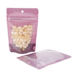 Doypack papier de riz violet avec fenêtre, 10.2x6x15.2cm | 57 g (100 pièces) [ZBGR2HP]