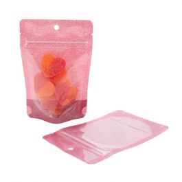 Doypack papier de riz rose avec fenêtre, 10.2x6x15.2cm | 57 g (100 pièces) [ZBGR2HR]