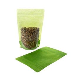 Doypack papier de riz Vert avec avant transparant 13x8x20,6cm | 113g (100 pièces) [ZBGR3GRC]
