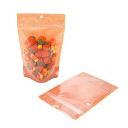 Doypack papier de riz orange avec fenêtre 13x8x20.5cm | 113g (100 pièces) [ZBGR3HO]