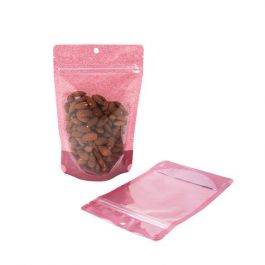 Doypack papier de riz rose avec fenêtre 13x8x20.6cm | 113g (100 pièces) [ZBGR3HR]